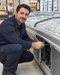 AHT Dolap üzerinde çalışan teknisyen