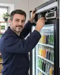 Meşrubat Dolabı üzerinde çalışan teknisyen
